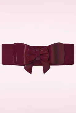 Play It Right Bow Belt In Bordeauxrood