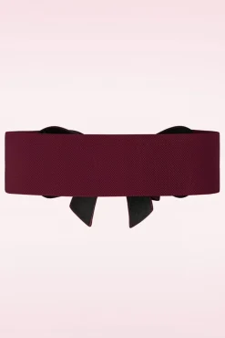 Play It Right Bow Belt In Bordeauxrood