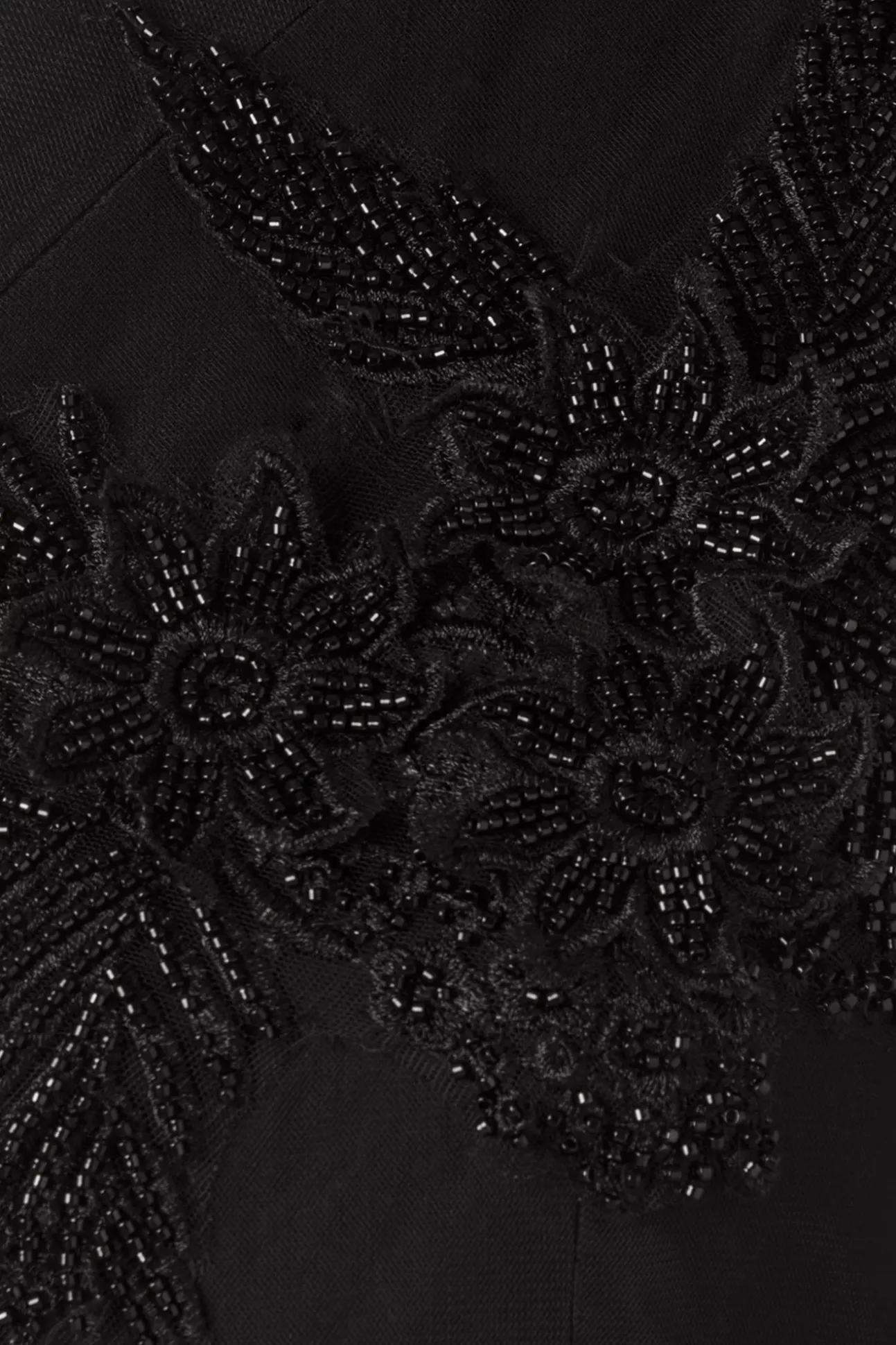 Sabrina Beaded Tulle Sash Pencil Jurk In Zwart