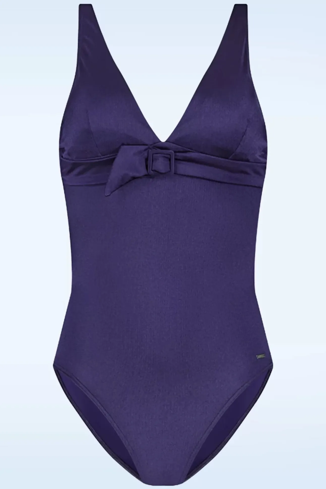 Satin Padded Badpak In Navy Blauw