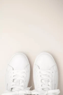 Steffi Lederen Sneakers In Wit