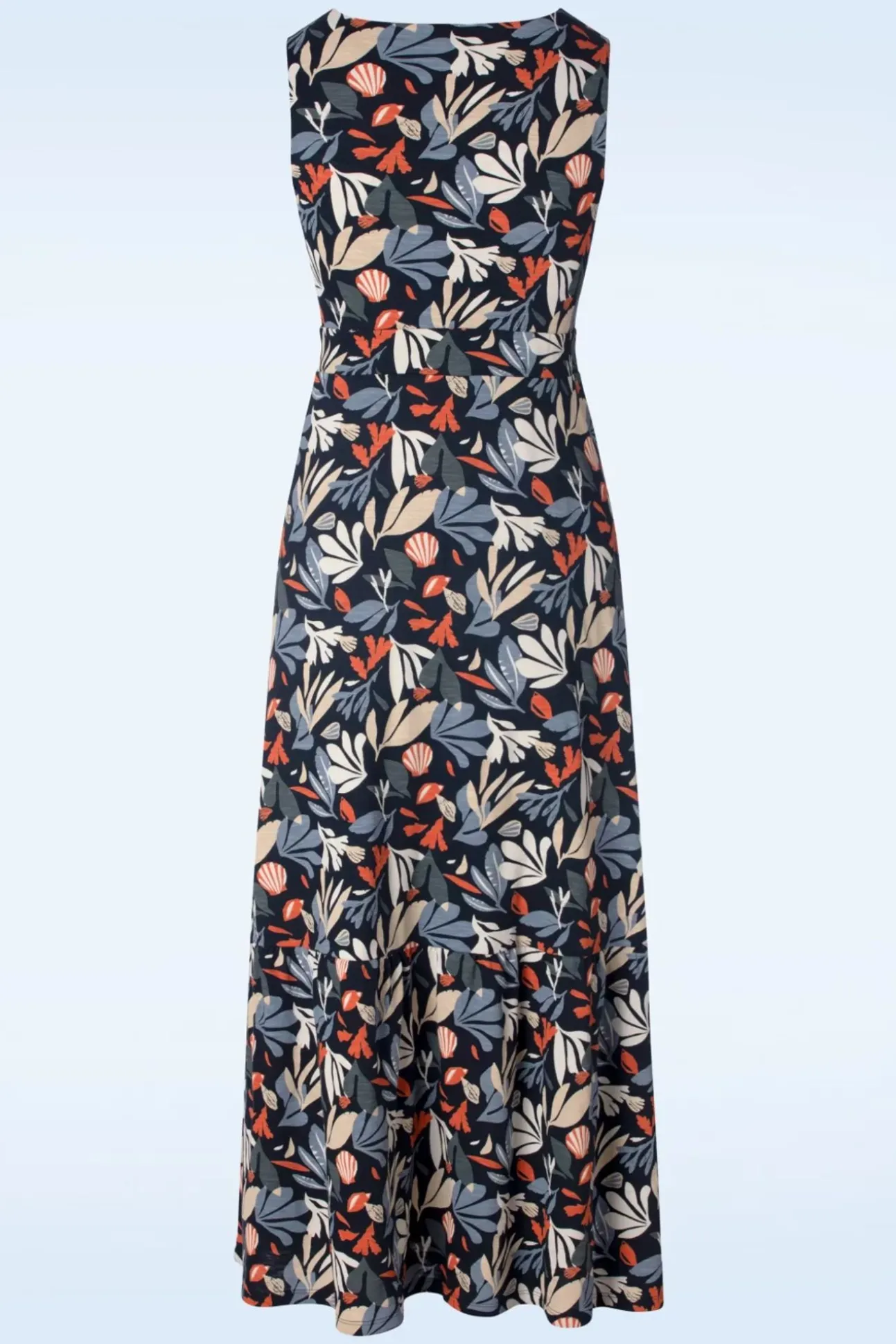 Strand Glass Maxi Jurk In Collaged Sea Maritime Blue
