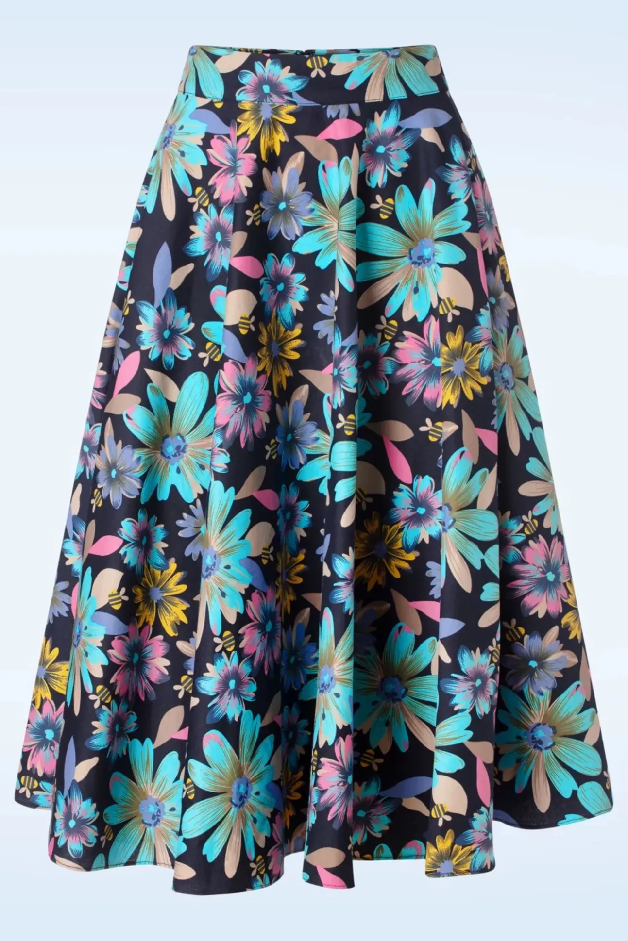 Summer Bee Swing Rok In Marineblauw