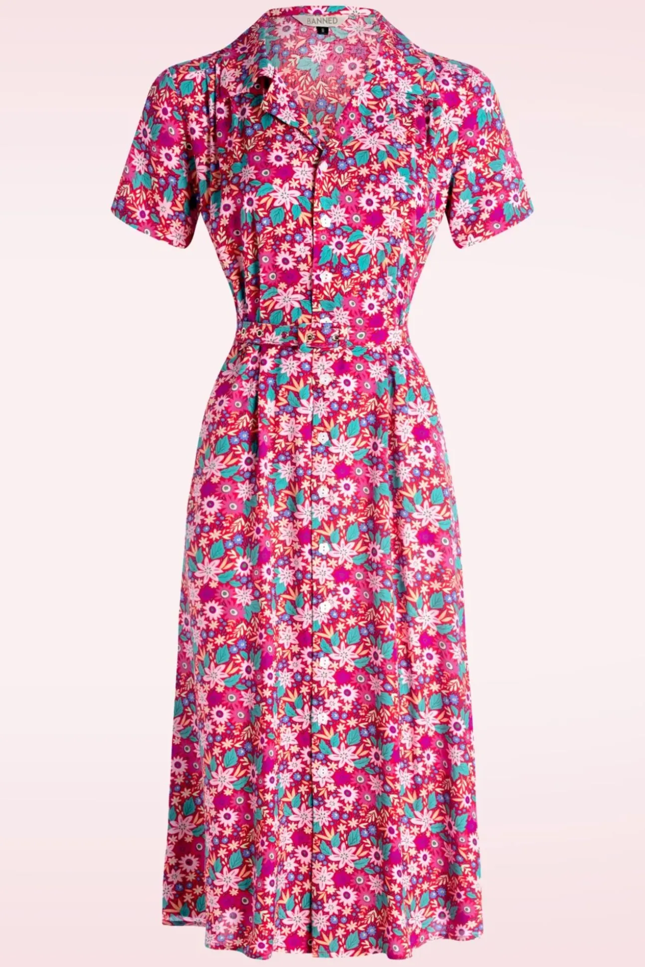 Tea Party Jurk In Rood En Multi