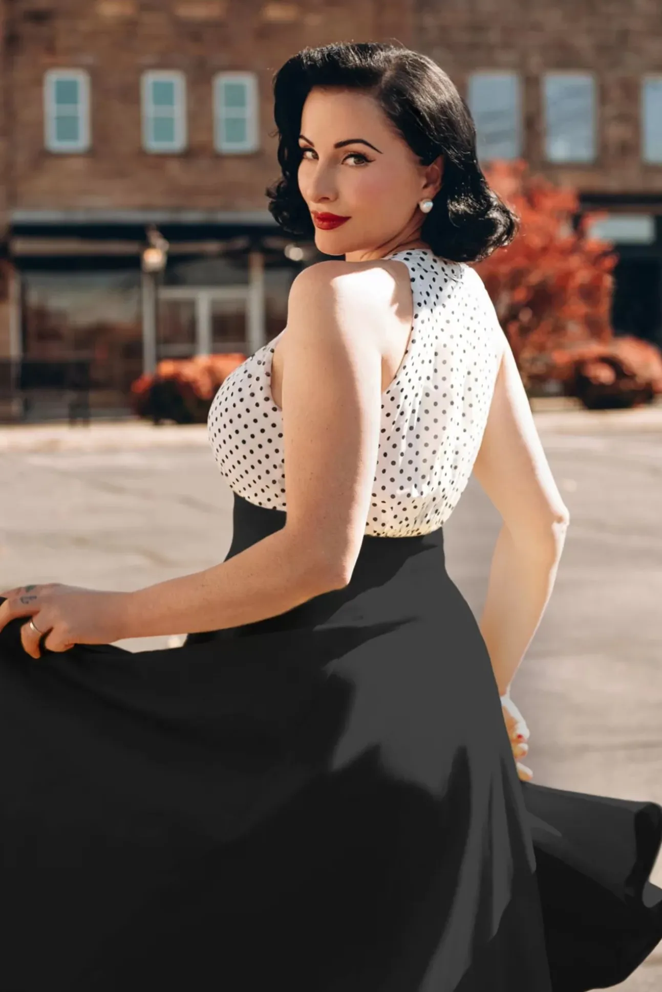 The Maria Grazia Swing Jurk In Zwart En Wit