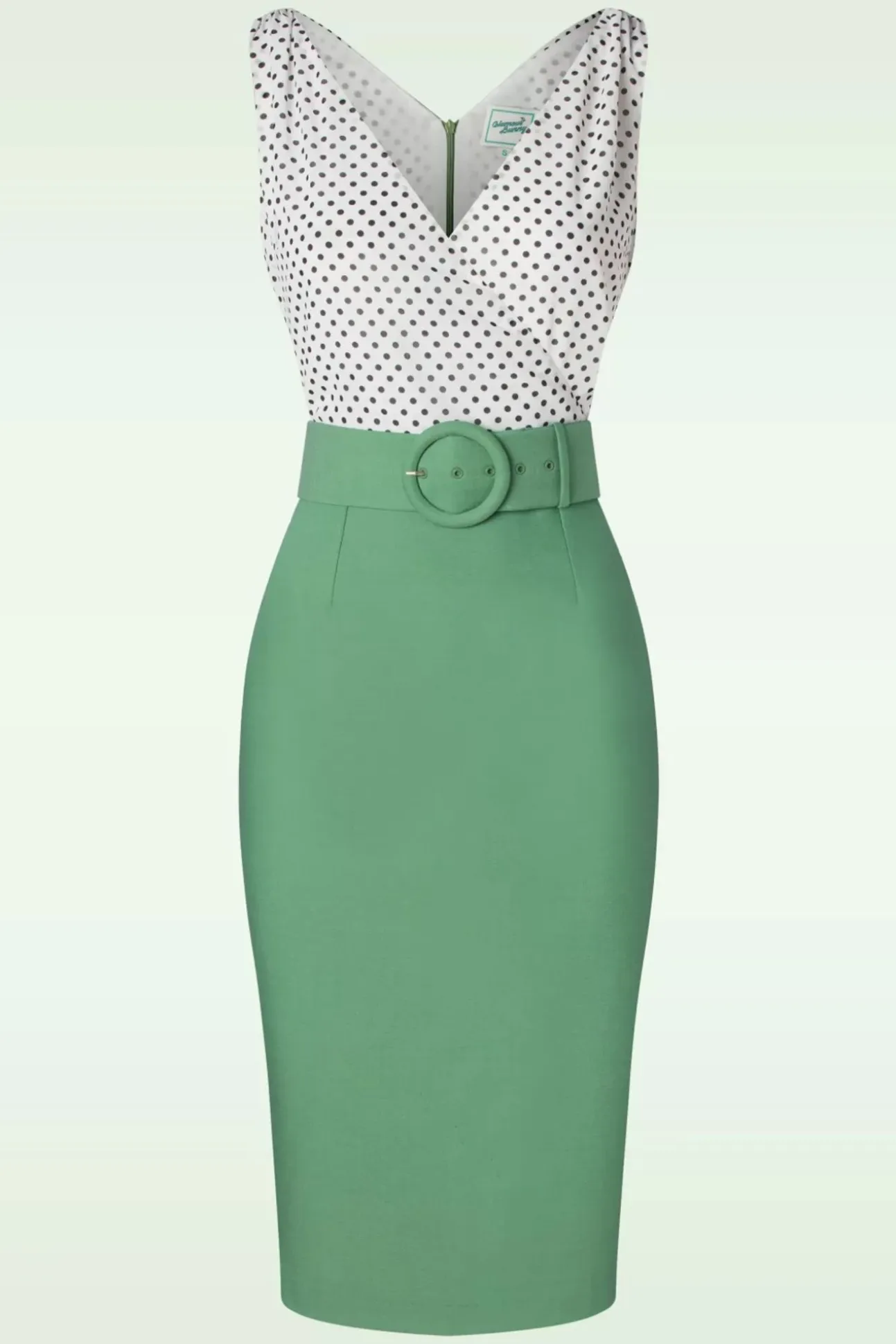 The Roslyn Pencil Jurk In Levendig Saliegroen