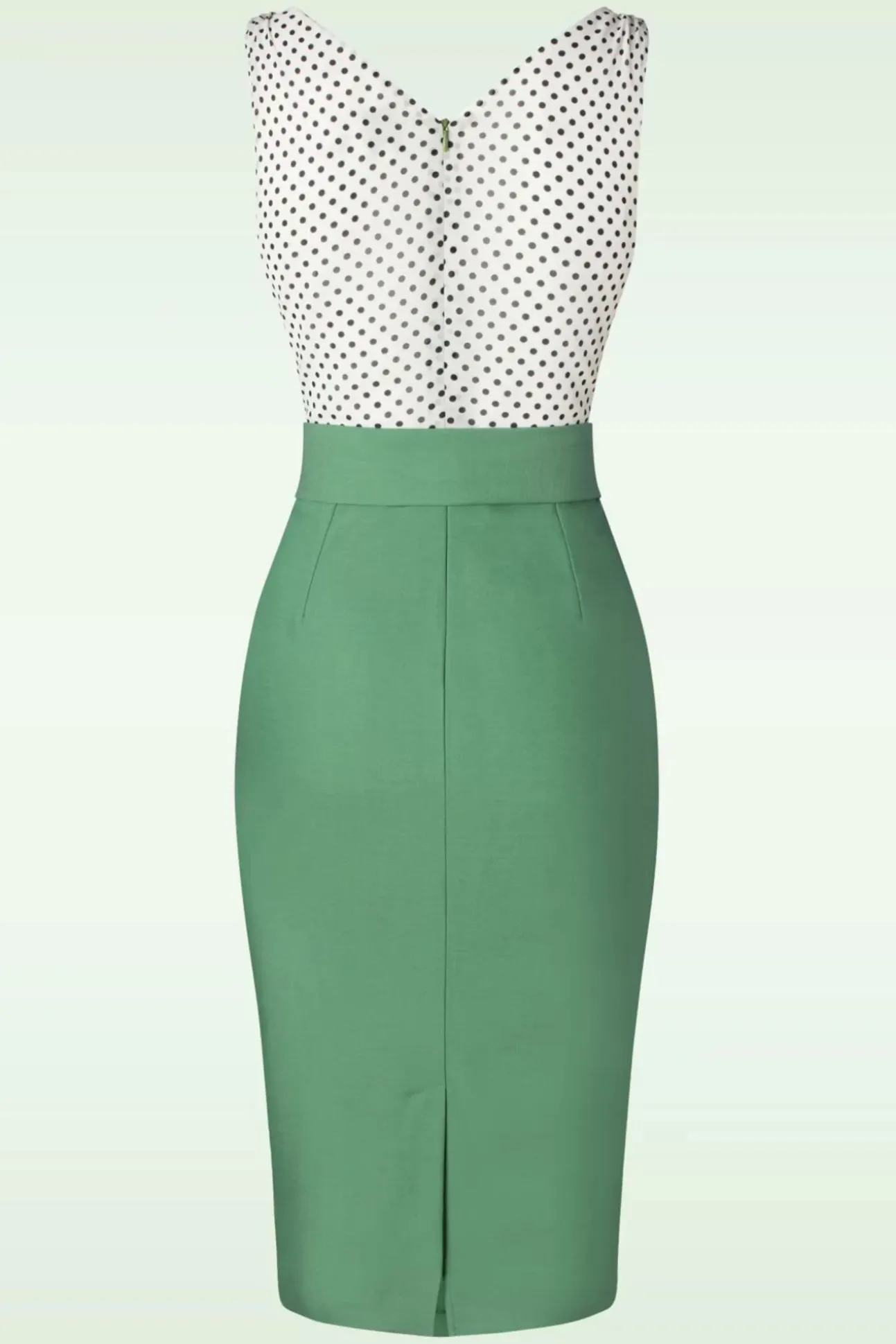 The Roslyn Pencil Jurk In Levendig Saliegroen