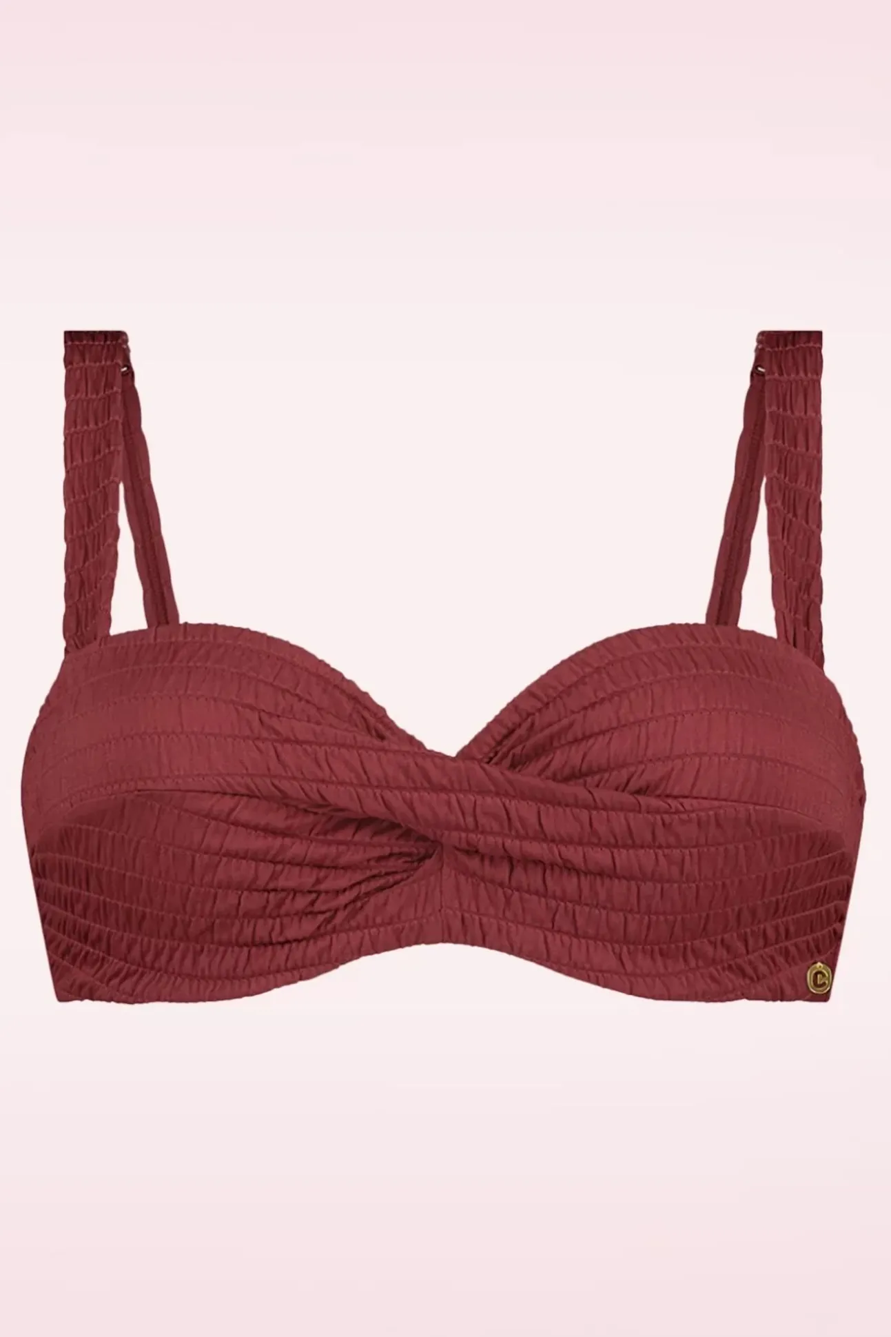 Twisted Bikinitop In Donkerrood