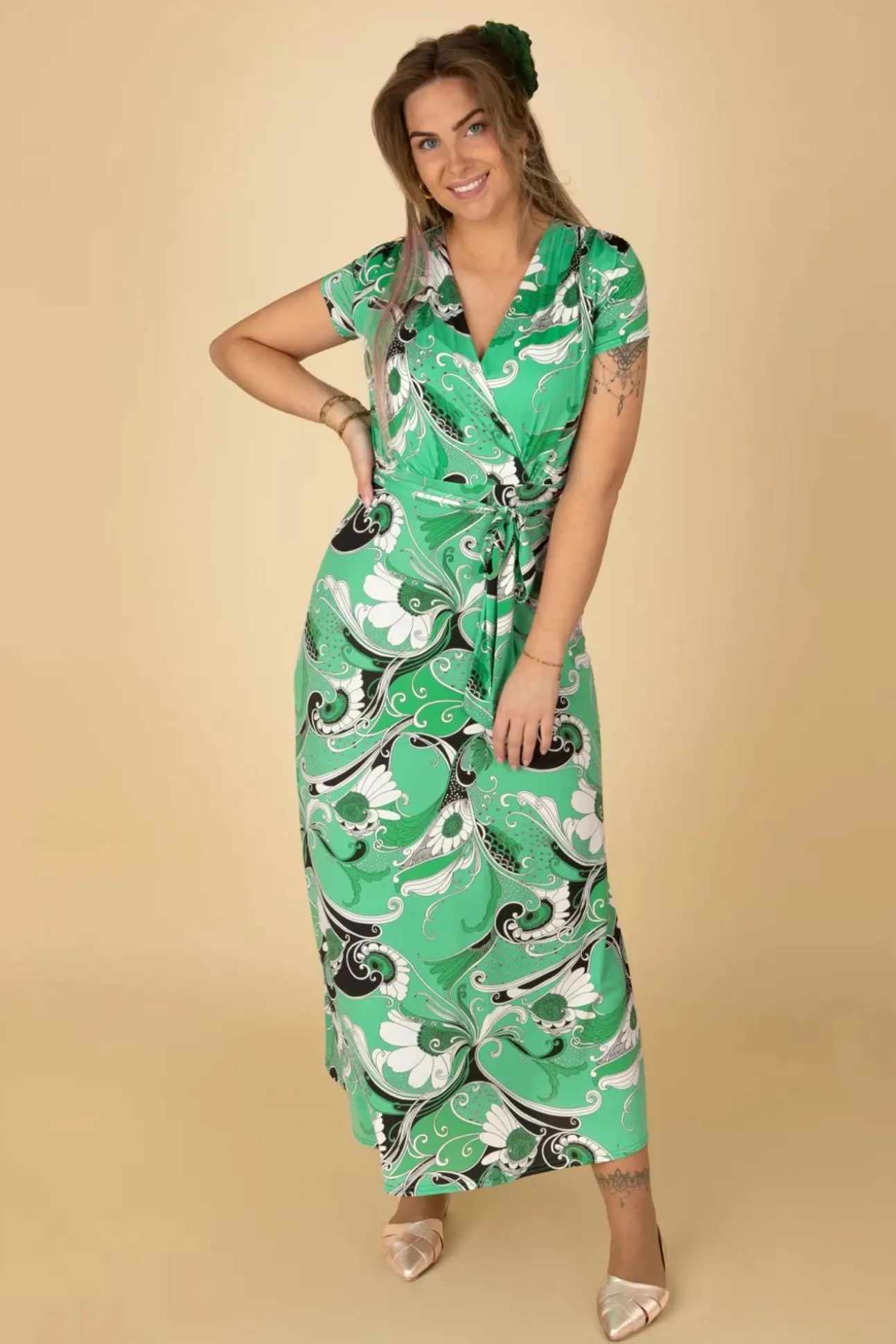 Valerie Maxi Jurk In Groen
