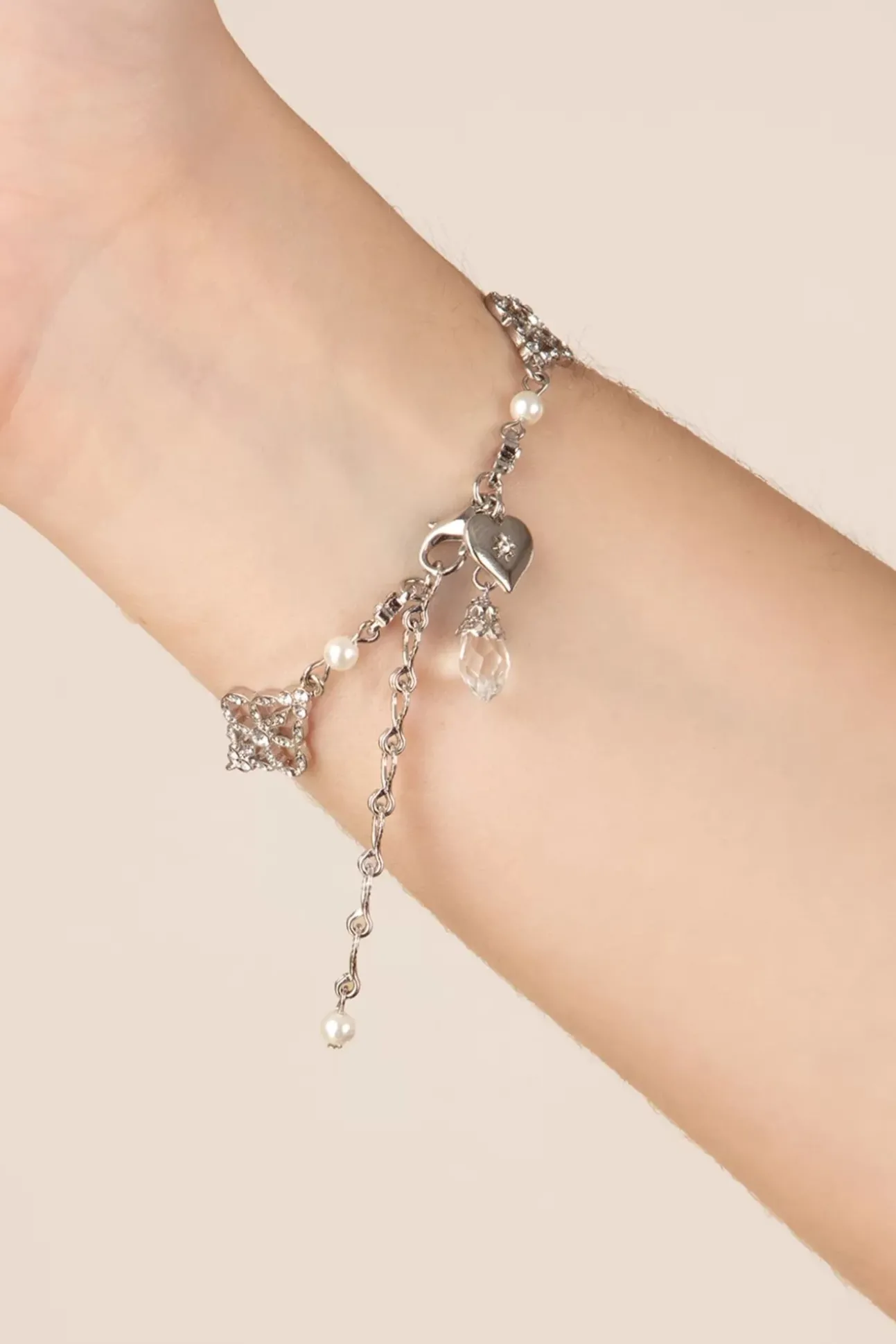 Victorian Filigraan Armband In Zilver En Glas