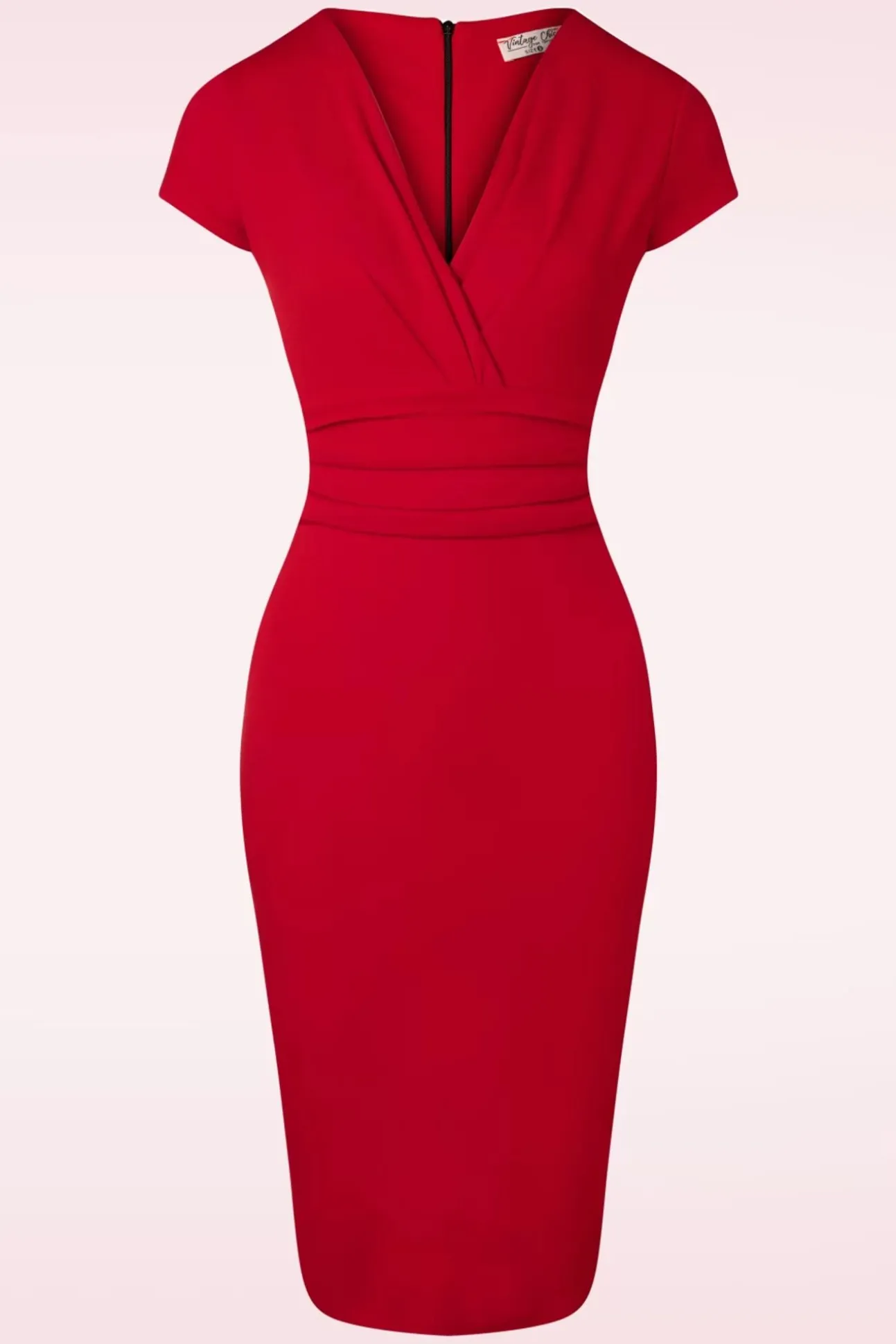 Vivien Pencil Jurk In Diep Rood