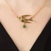 Vogel Ketting In Goud En Groen