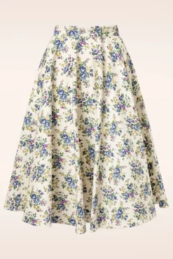 Wild Flower Swing Rok In Creme