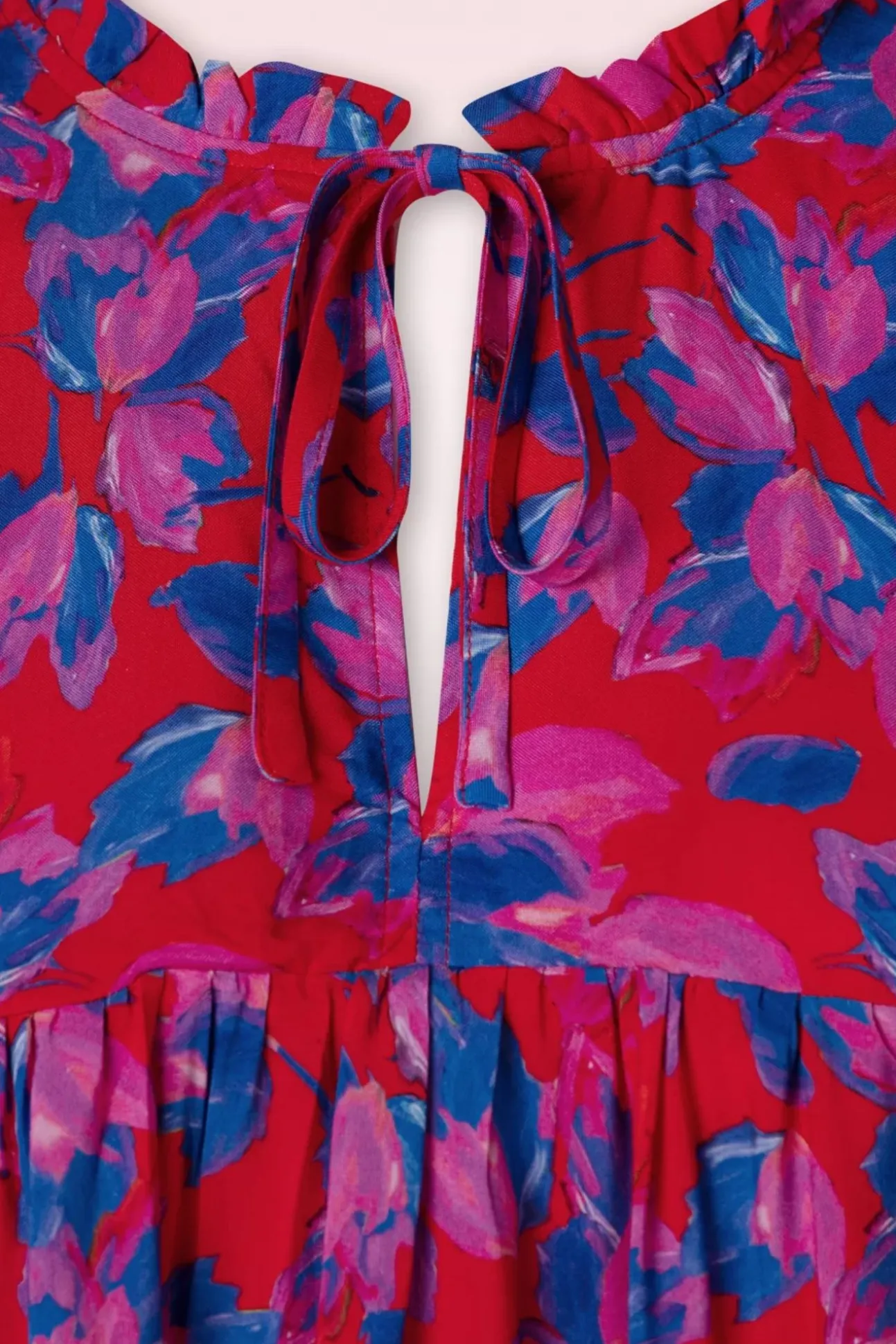 Ylenia Blouse In Rood En Kobalt